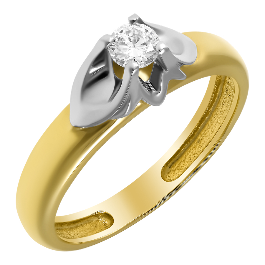 Кольцо, золото, бриллиант, Зк-10015